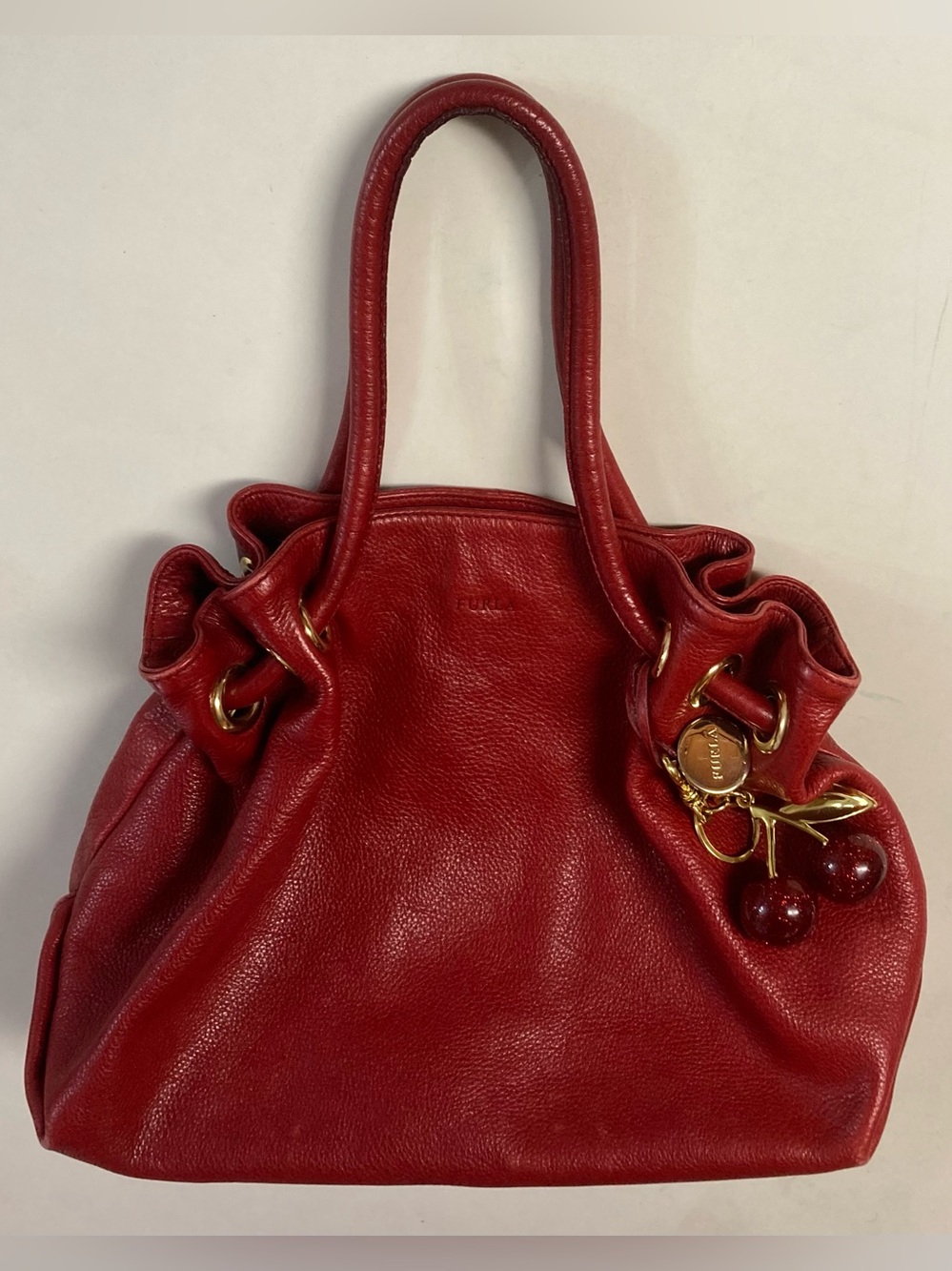 Furla Red Pebbled Leather Purse